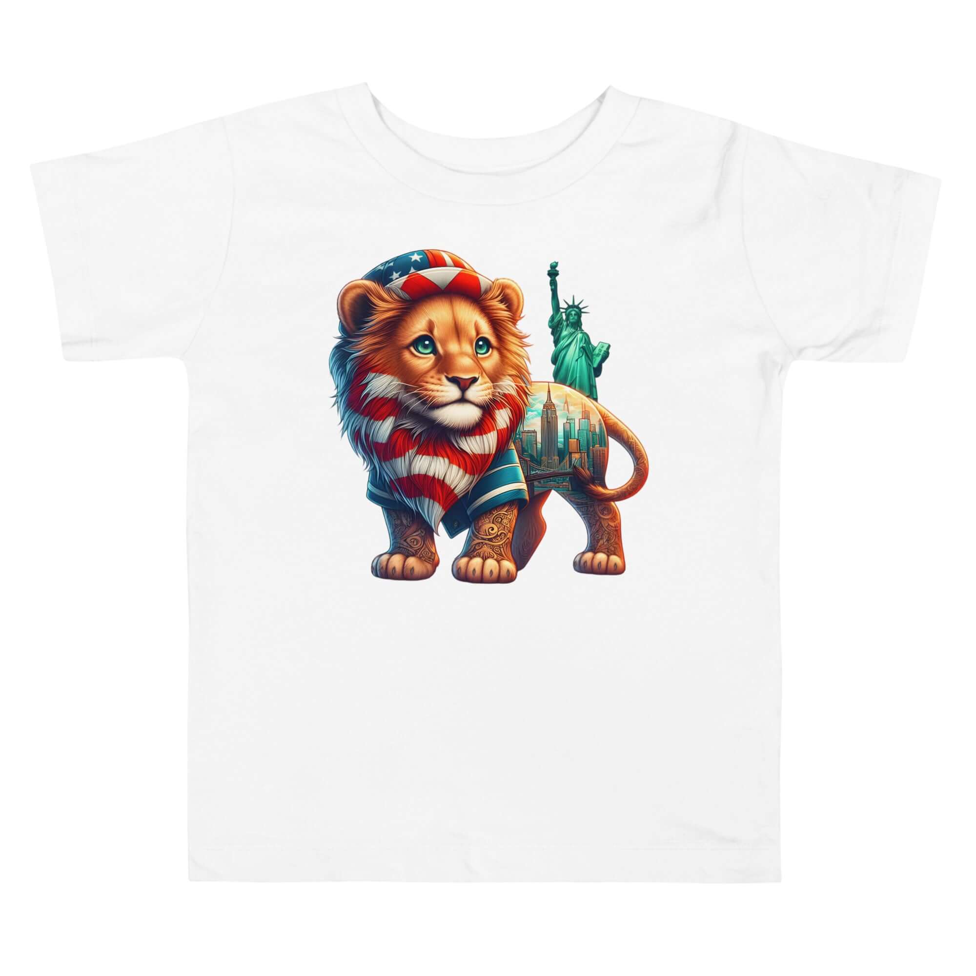 Lion New York - Cityscape Animal Art Apparel Toddler Short Sleeve Tee