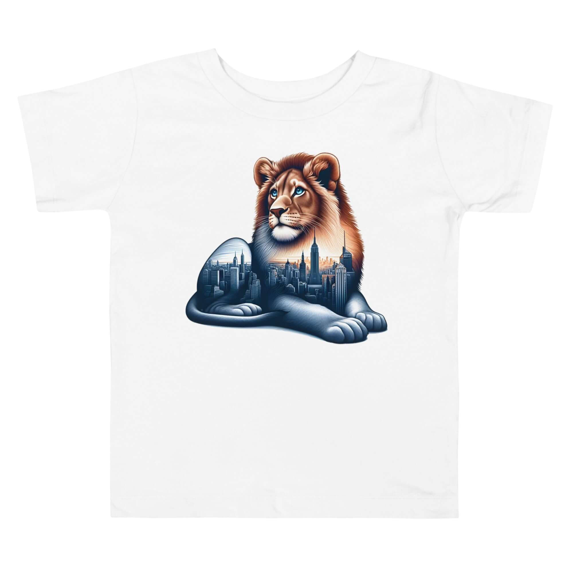 Lion New York - Cityscape Animal Art Apparel Toddler Short Sleeve Tee