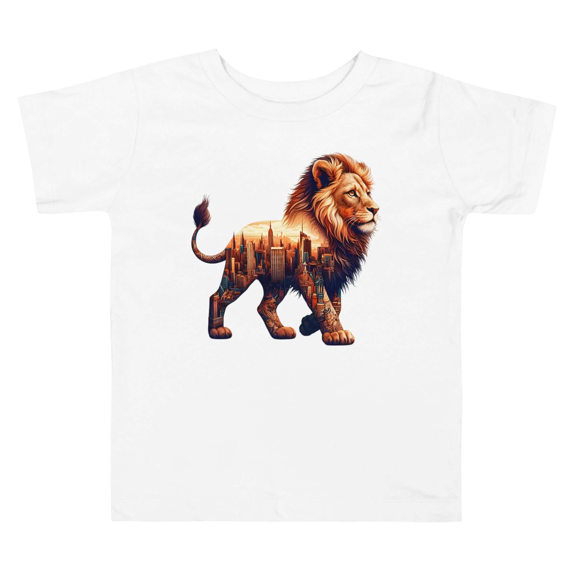 Lion New York - Cityscape Animal Art Apparel Toddler Short Sleeve Tee