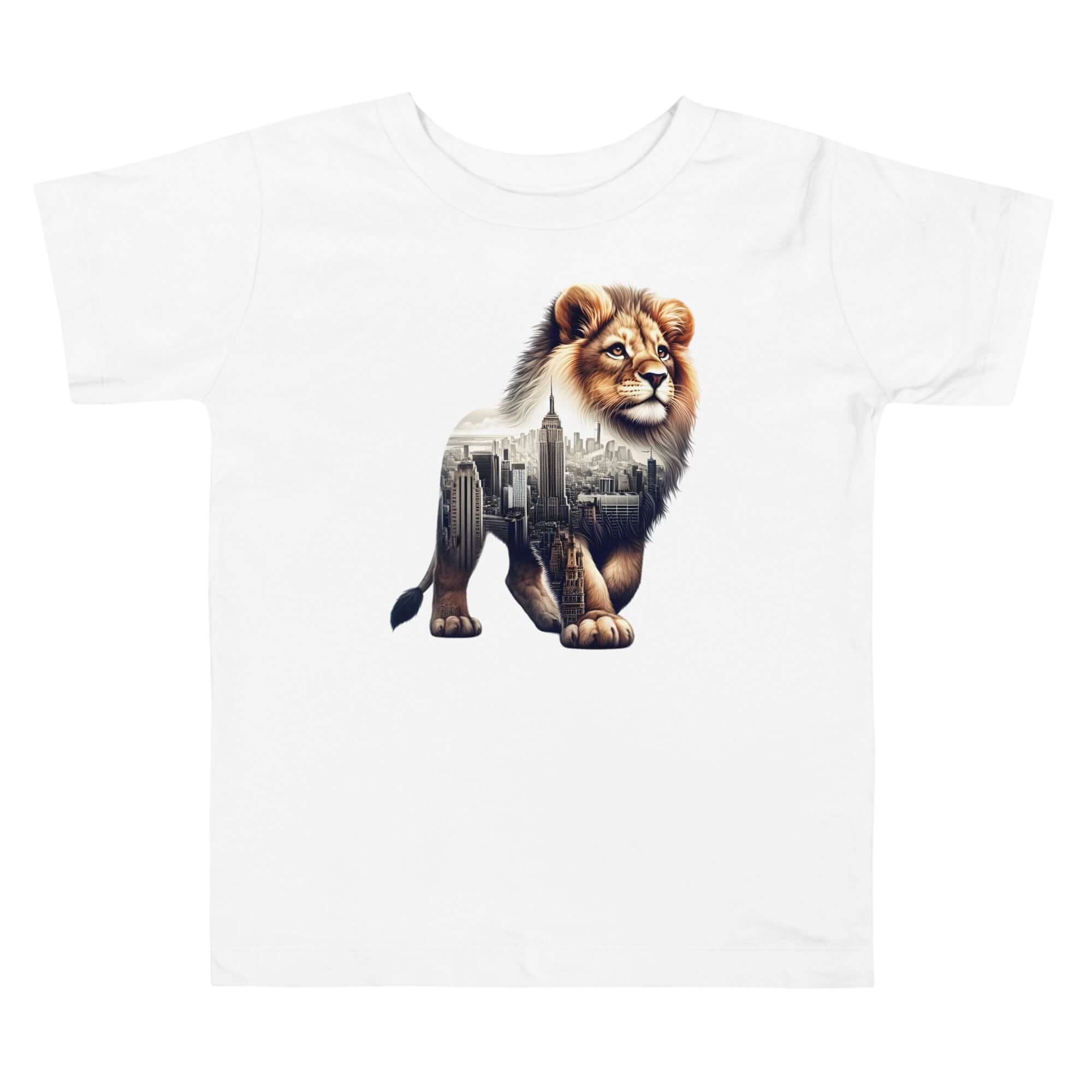 Lion New York - Cityscape Animal Art Apparel Toddler Short Sleeve Tee