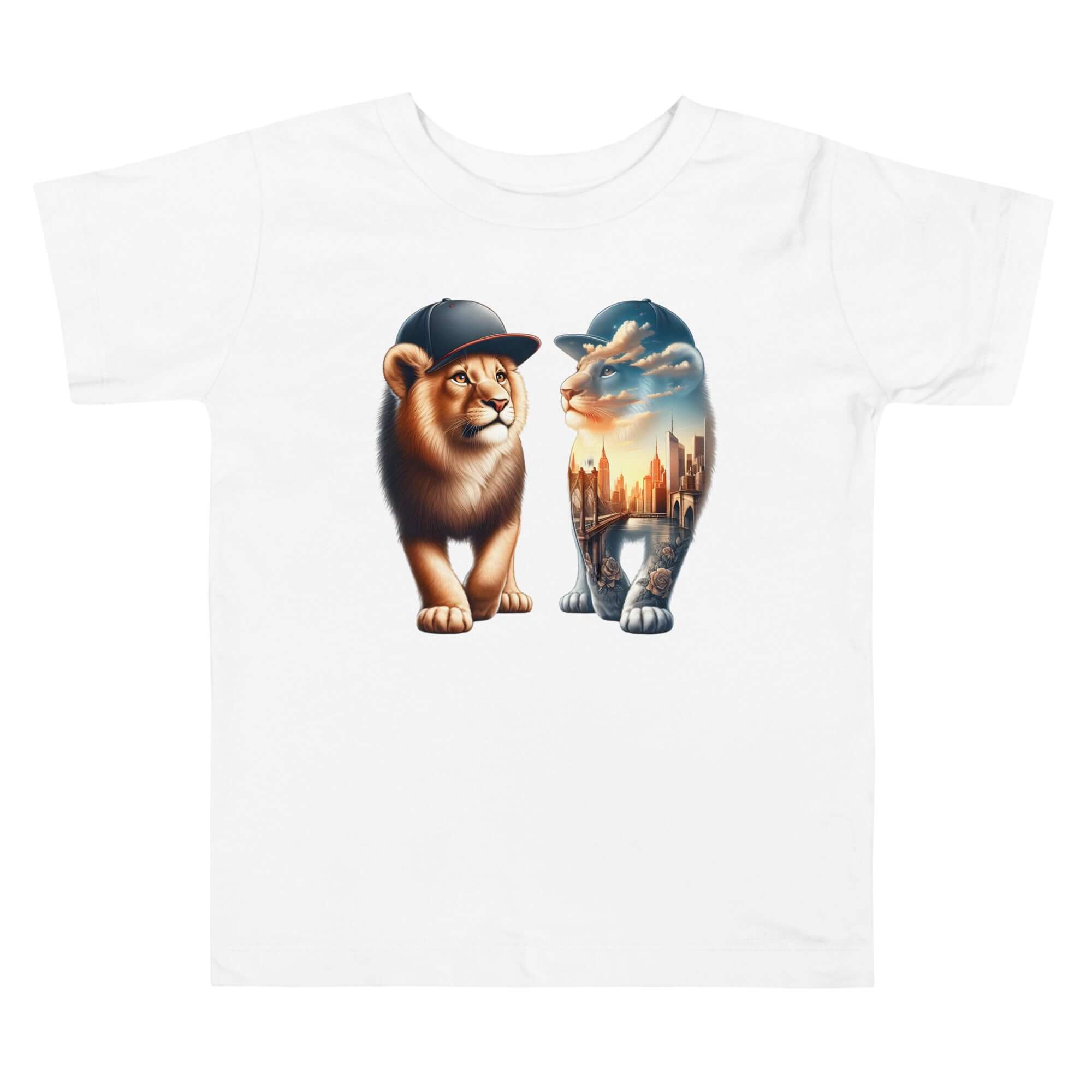 Lion New York - Cityscape Animal Art Apparel Toddler Short Sleeve Tee