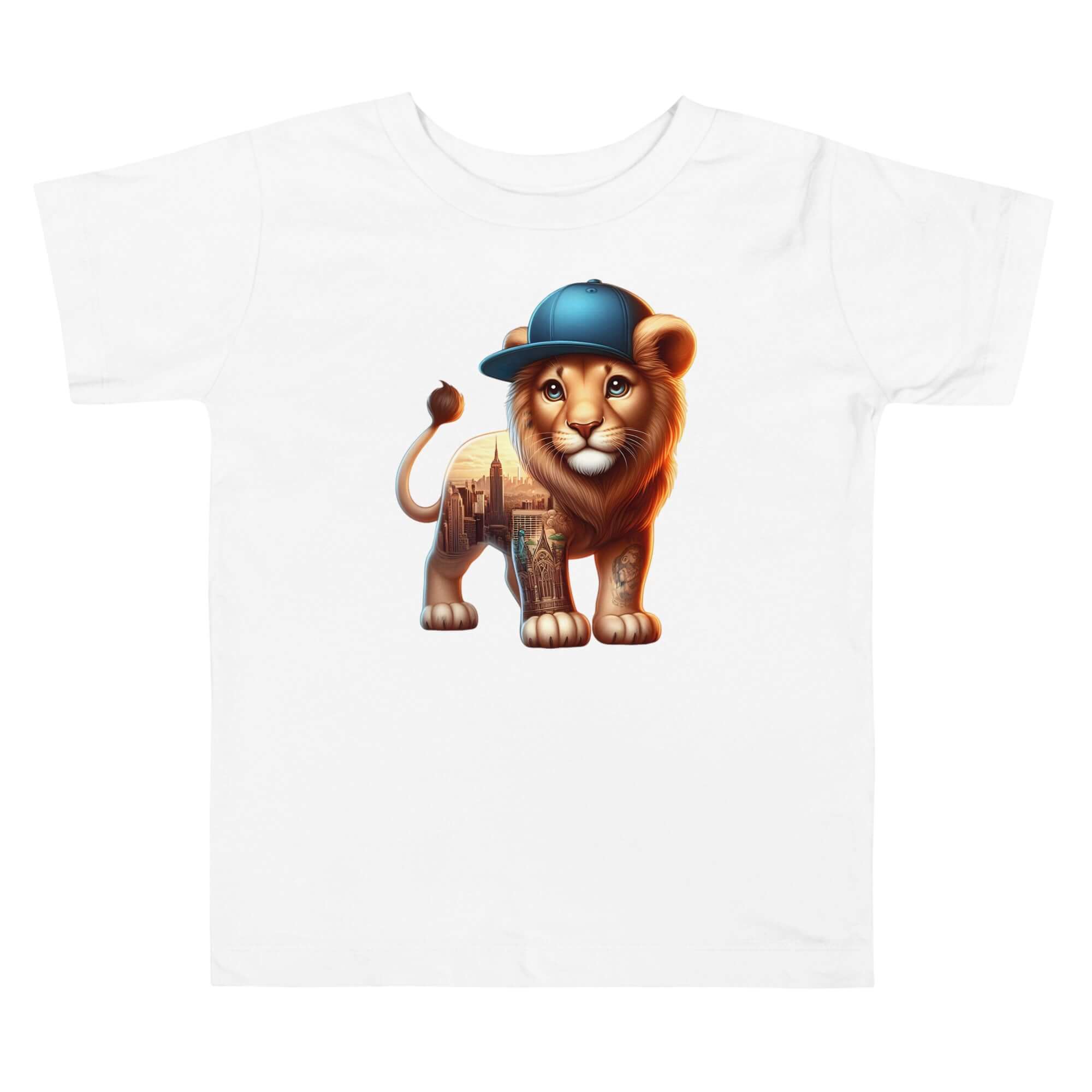 Lion New York - Cityscape Animal Art Apparel Toddler Short Sleeve Tee