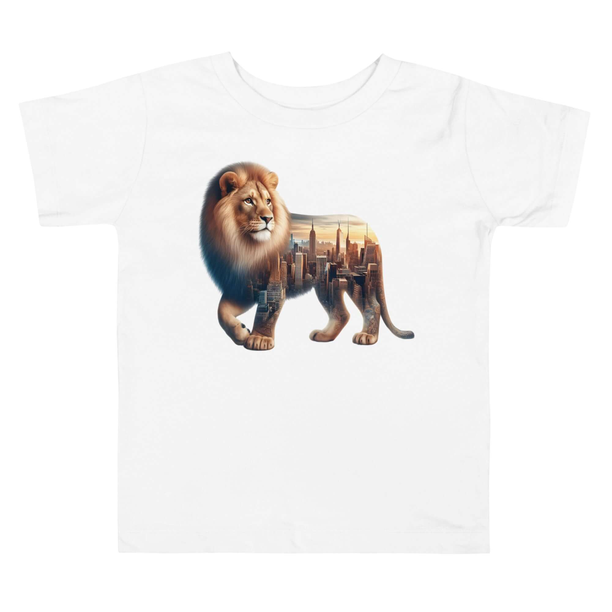 Lion New York - Cityscape Animal Art Apparel Toddler Short Sleeve Tee