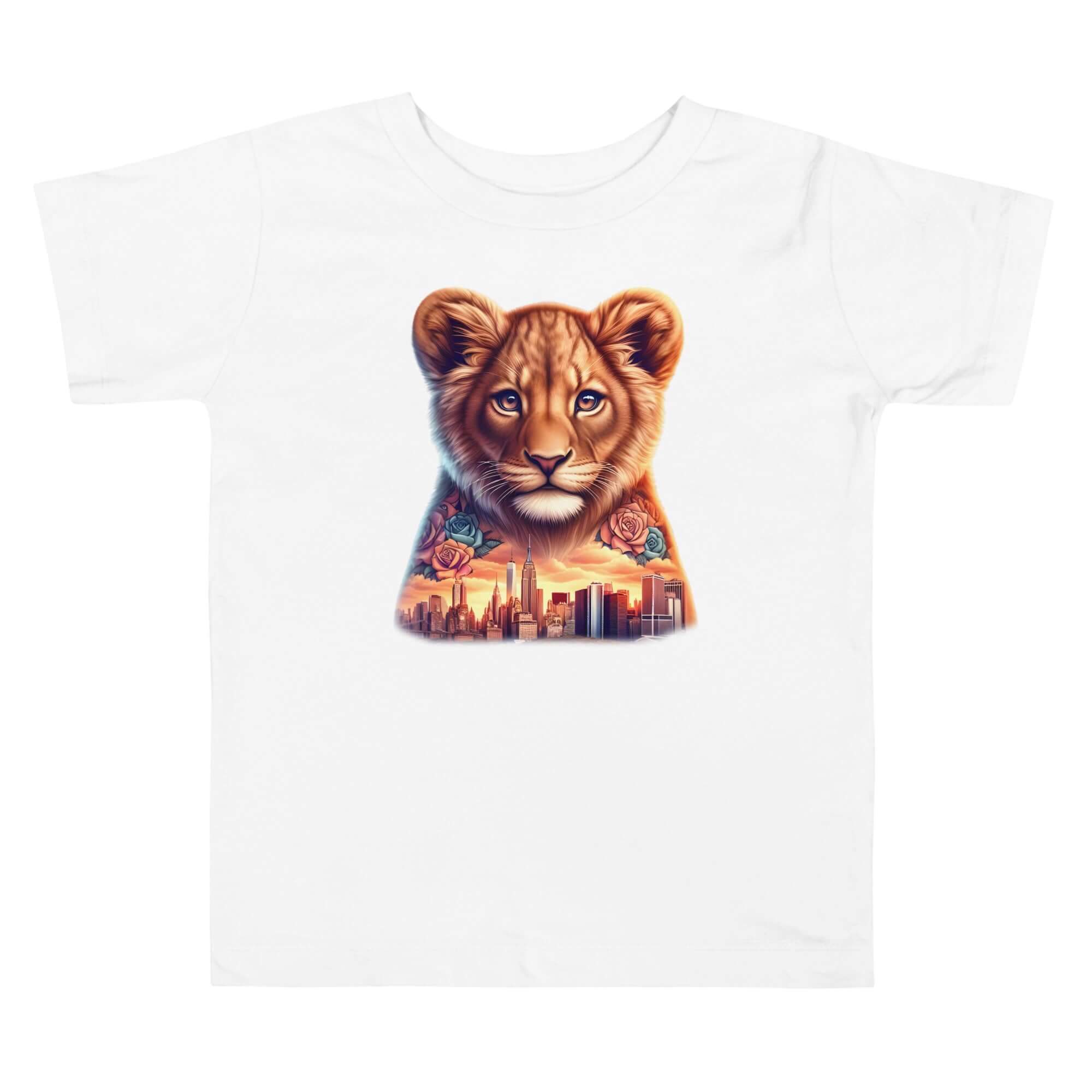 Lion New York - Cityscape Animal Art Apparel Toddler Short Sleeve Tee