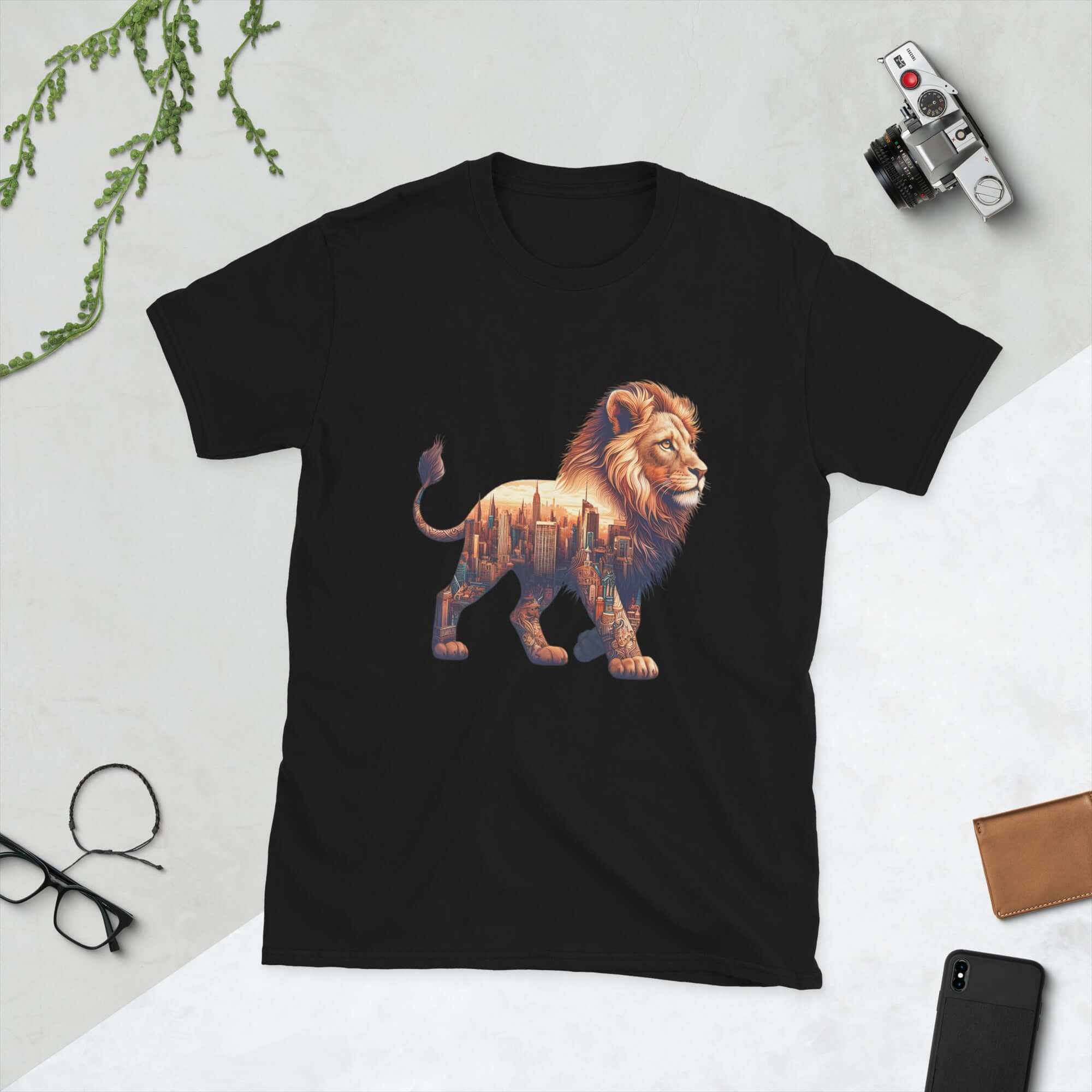 New York Lion - Animal Art Apparel Short-Sleeve Unisex T-Shirt