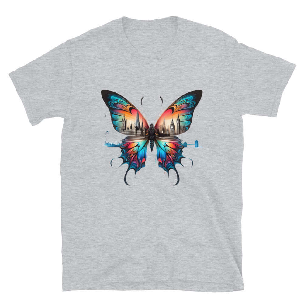 London Butterfly - Cityscape Art Apparel Short-Sleeve Unisex T-Shirt