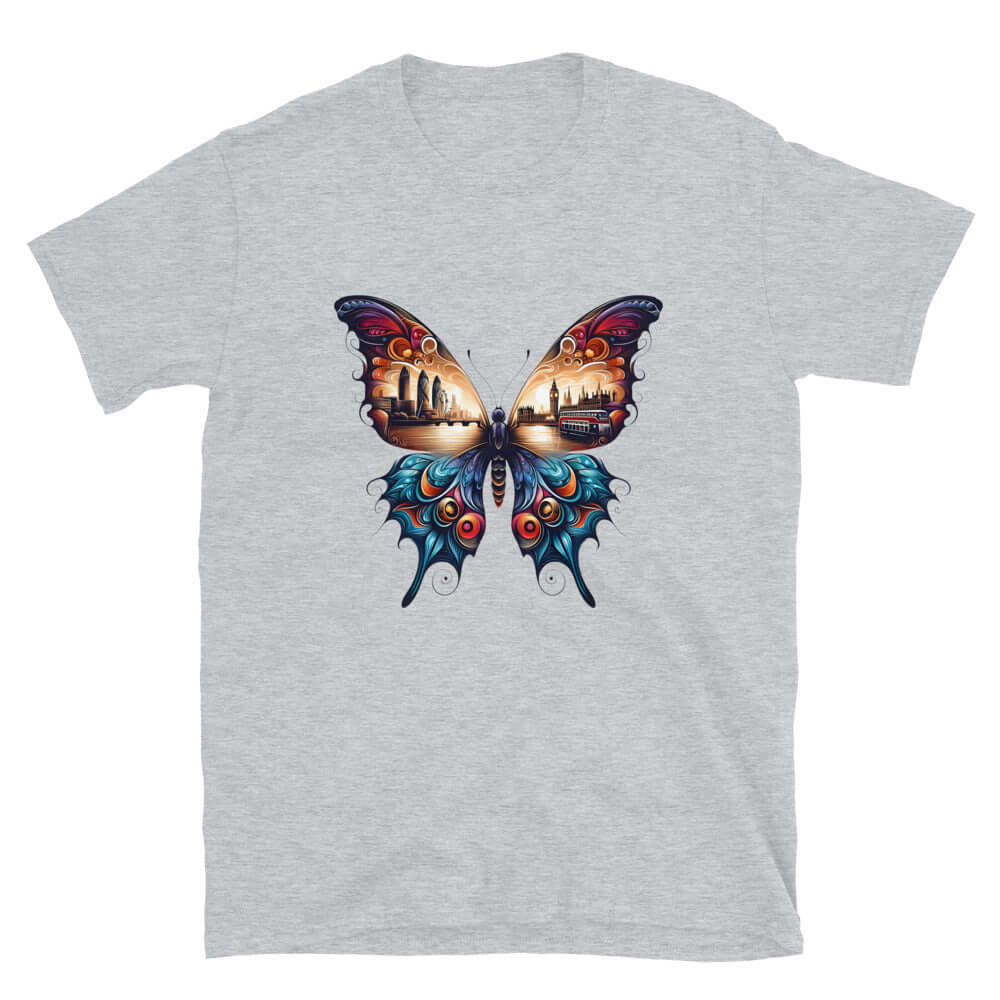 London Butterfly - Cityscape Art Apparel Short-Sleeve Unisex T-Shirt