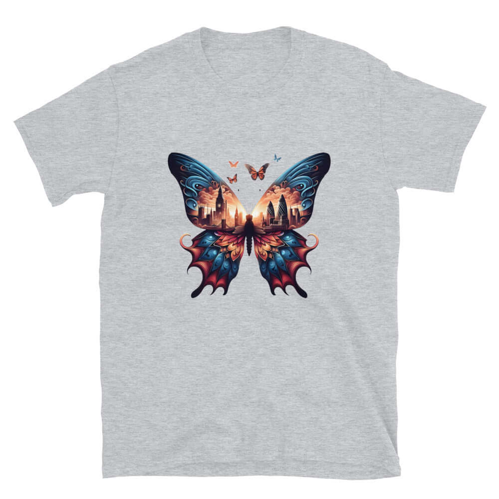 London Butterfly - Cityscape Art Apparel Short-Sleeve Unisex T-Shirt