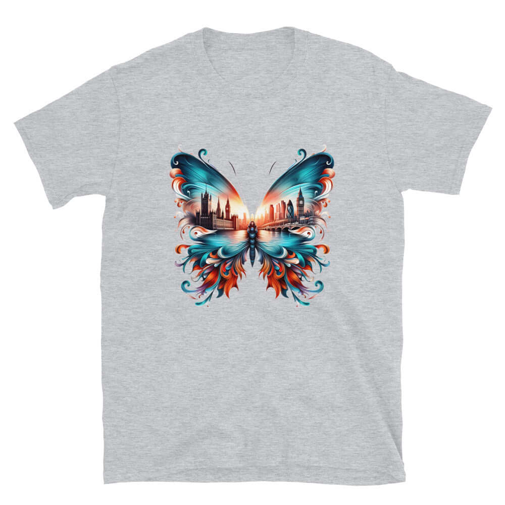 London Butterfly - Cityscape Art Apparel Short-Sleeve Unisex T-Shirt