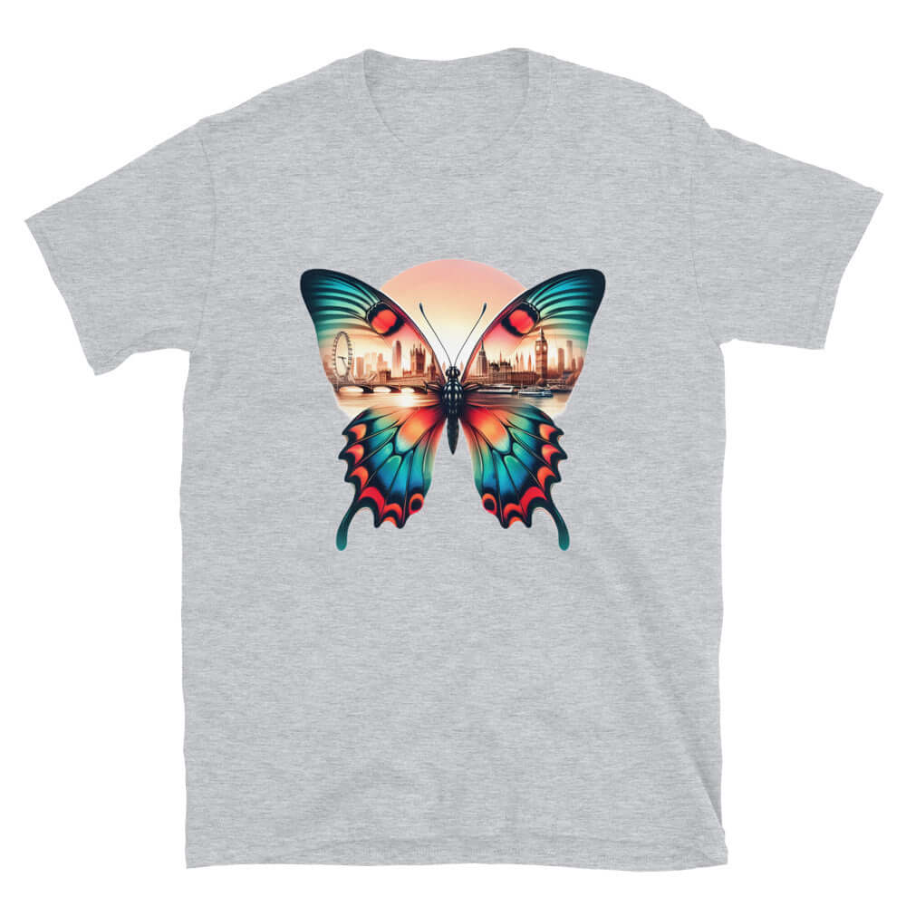London Butterfly - Cityscape Art Apparel Short-Sleeve Unisex T-Shirt
