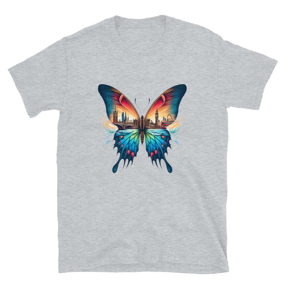 London Butterfly - Cityscape Art Apparel Short-Sleeve Unisex T-Shirt