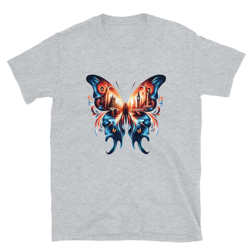 London Butterfly - Cityscape Art Apparel Short-Sleeve Unisex T-Shirt