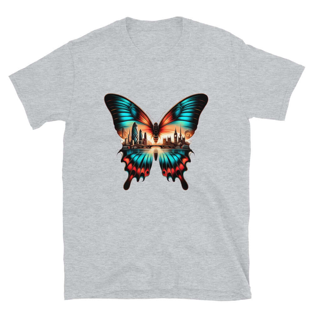 London Butterfly - Cityscape Art Apparel Short-Sleeve Unisex T-Shirt