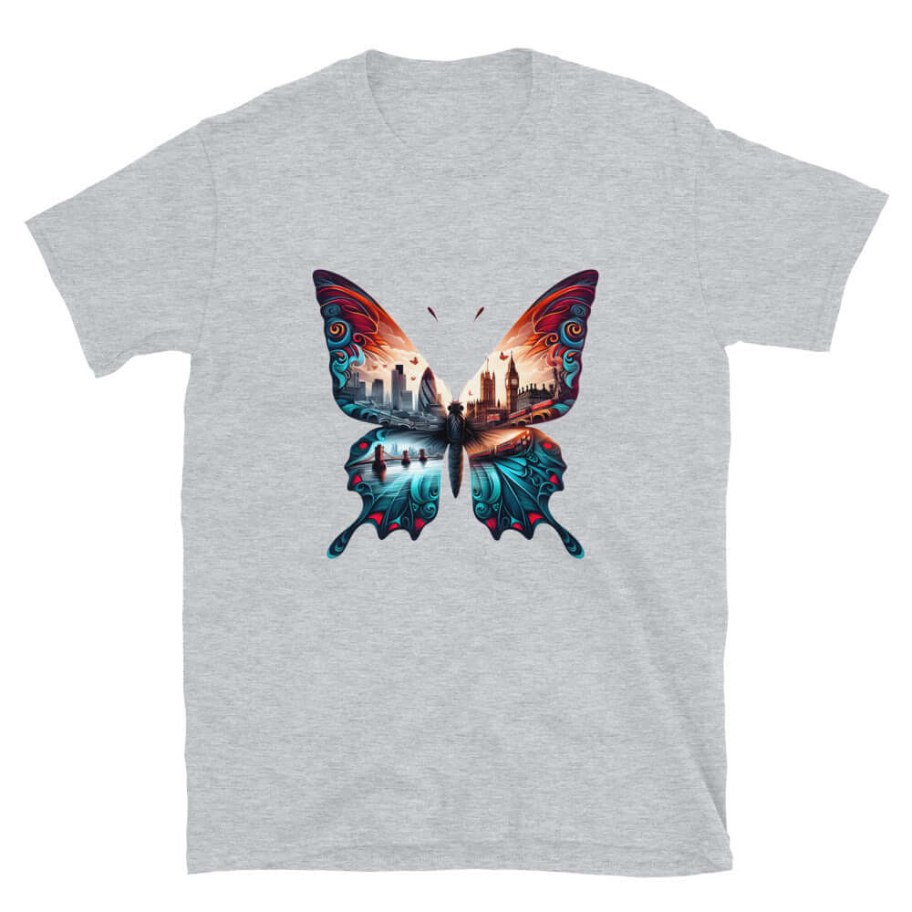 London Butterfly - Cityscape Art Apparel Short-Sleeve Unisex T-Shirt