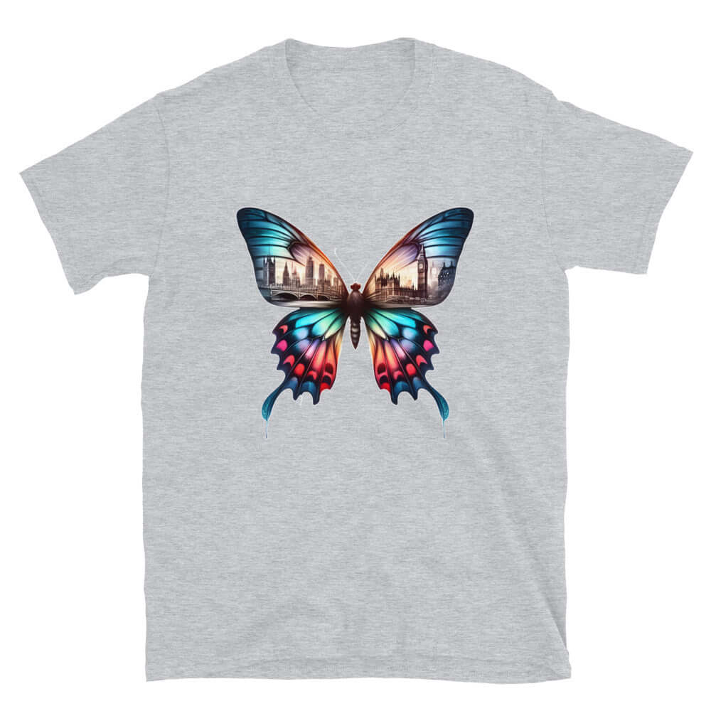 London Butterfly - Cityscape Art Apparel Short-Sleeve Unisex T-Shirt