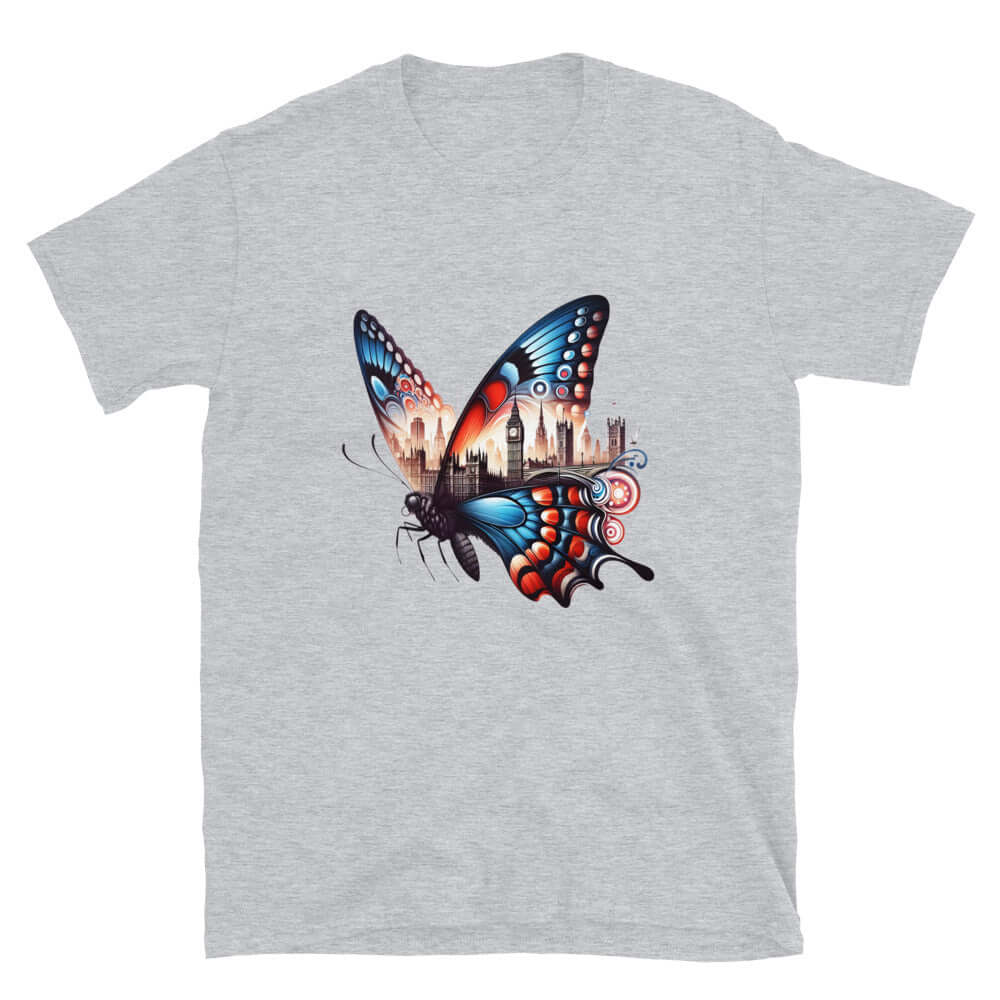 London Butterfly - Cityscape Art Apparel Short-Sleeve Unisex T-Shirt