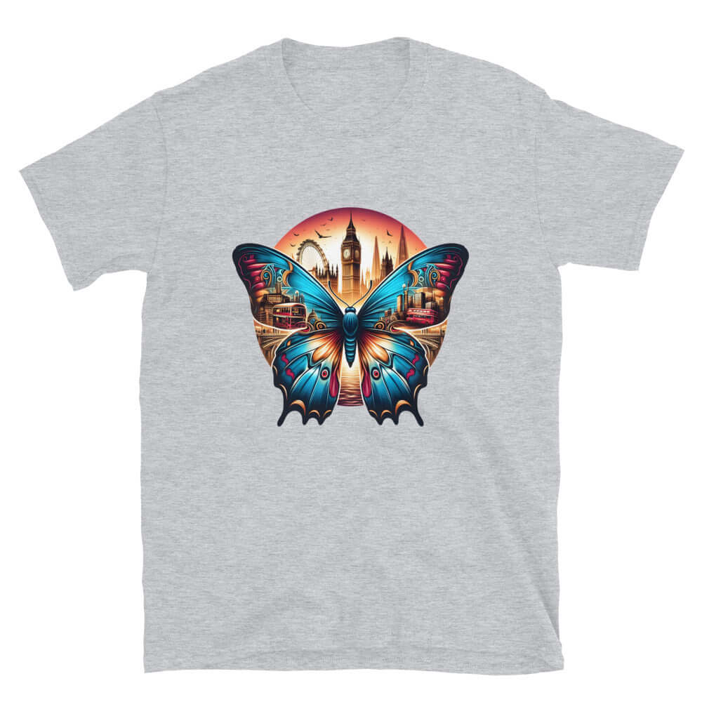 London Butterfly - Cityscape Art Apparel Short-Sleeve Unisex T-Shirt