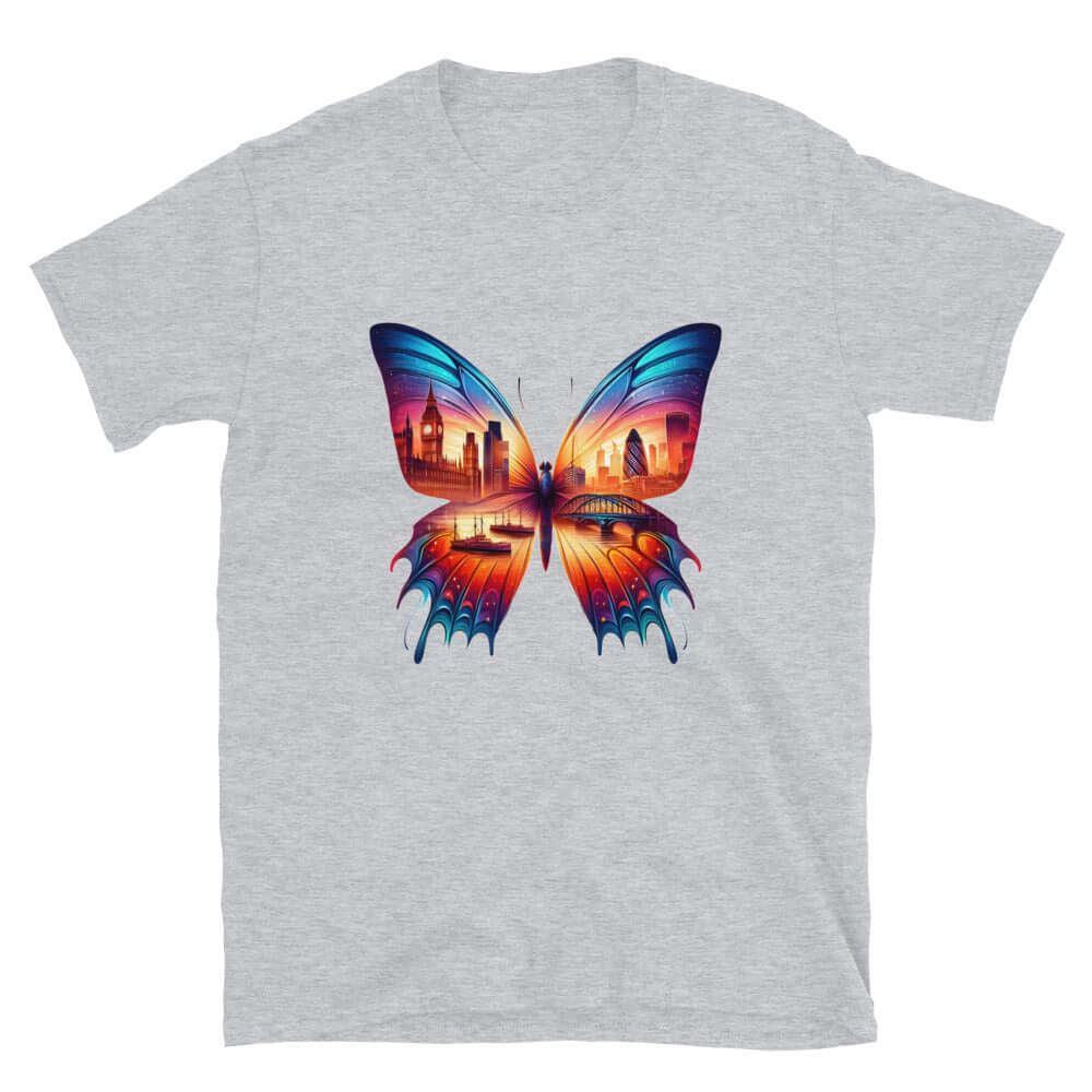 London Butterfly - Cityscape Art Apparel Short-Sleeve Unisex T-Shirt