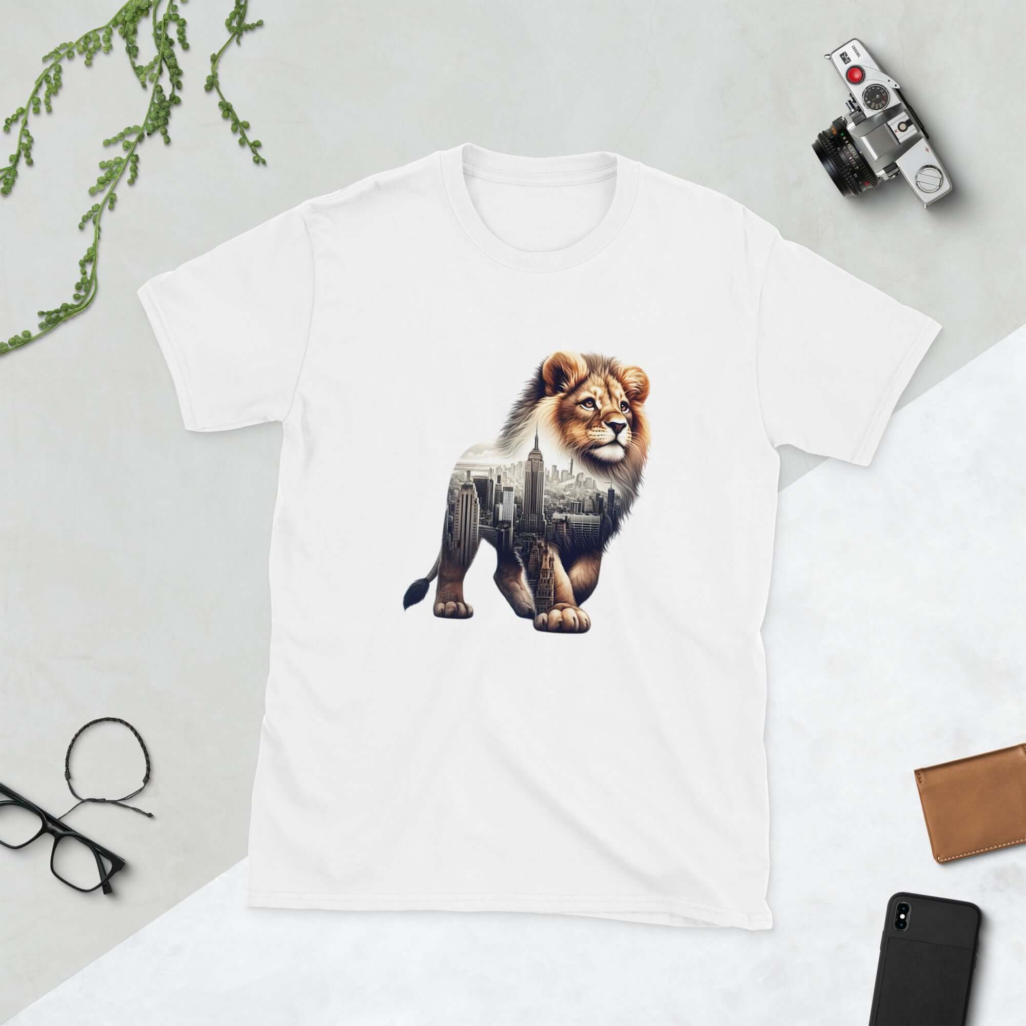 New York Lion - Animal Art Apparel Short-Sleeve Unisex T-Shirt