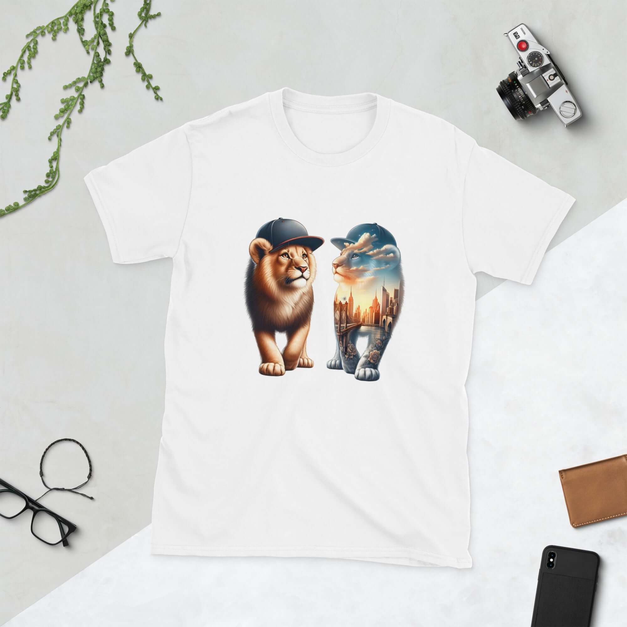 New York Lion - Animal Art Apparel Short-Sleeve Unisex T-Shirt
