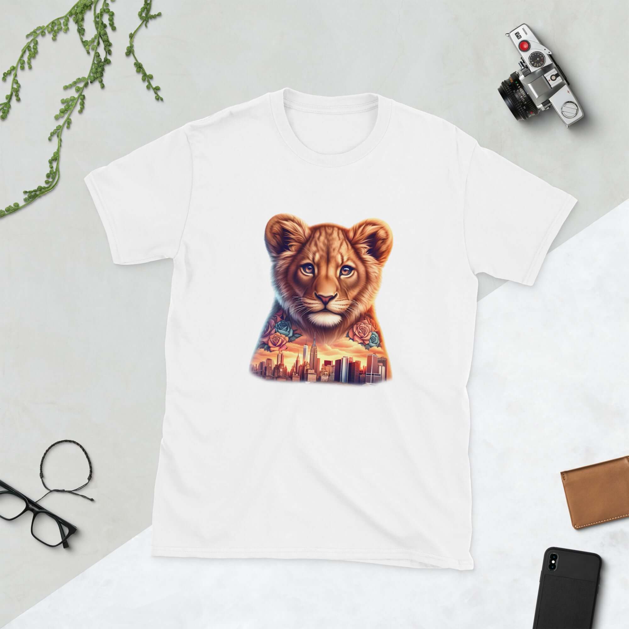 New York Lion - Animal Art Apparel Short-Sleeve Unisex T-Shirt