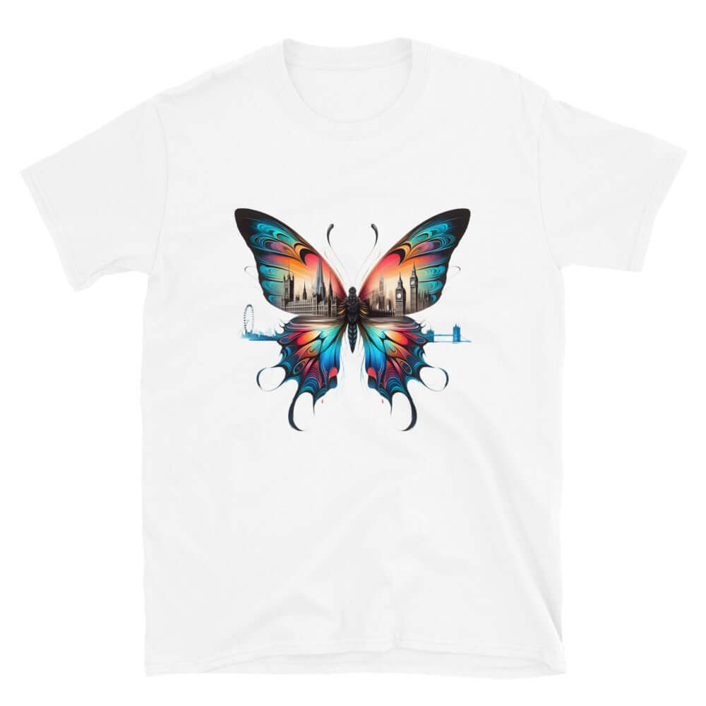London Butterfly - Cityscape Art Apparel Short-Sleeve Unisex T-Shirt