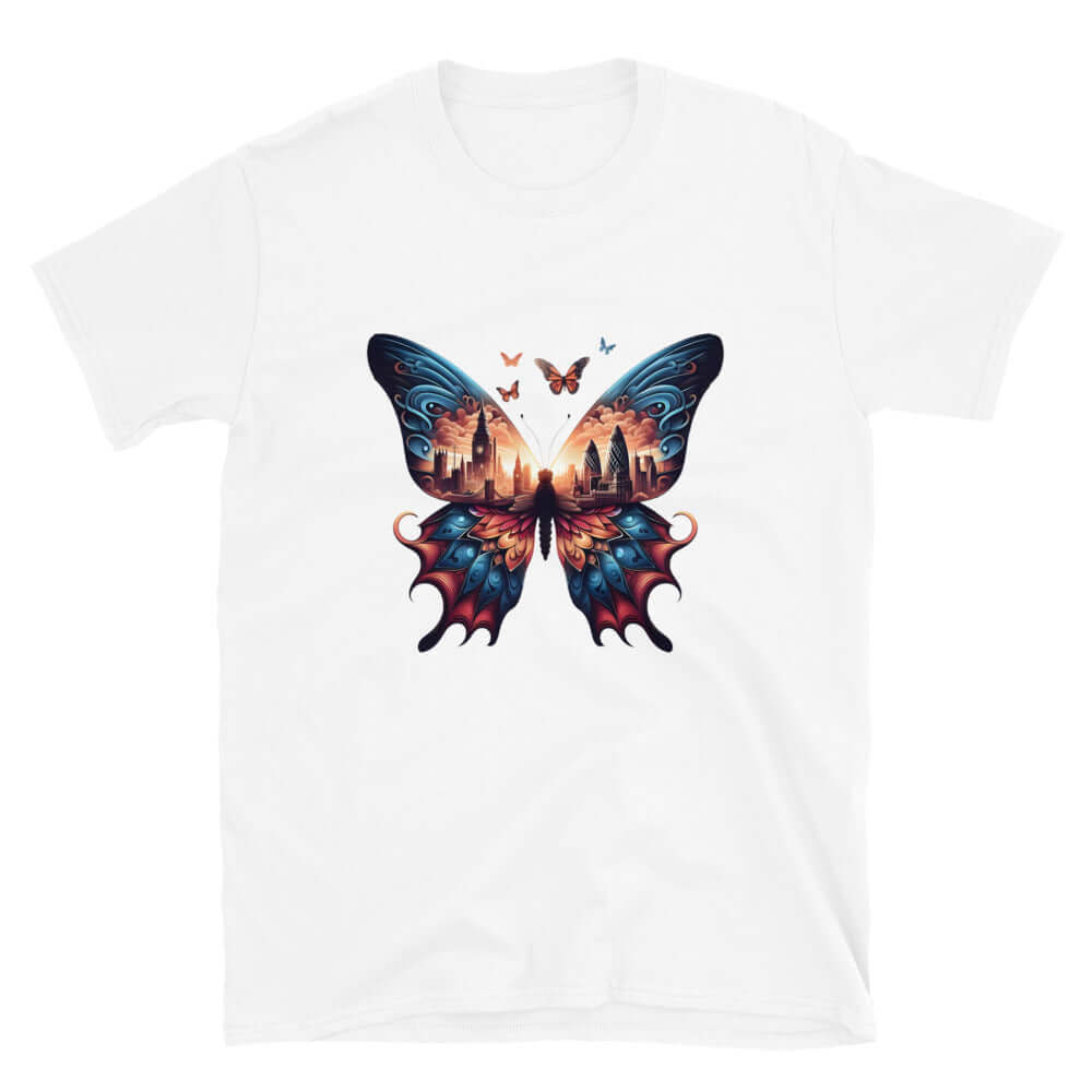 London Butterfly - Cityscape Art Apparel Short-Sleeve Unisex T-Shirt