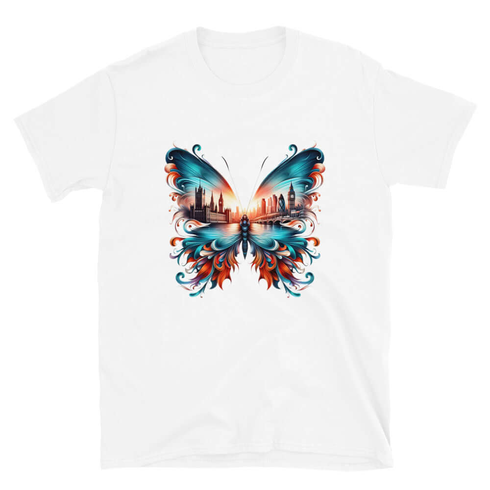London Butterfly - Cityscape Art Apparel Short-Sleeve Unisex T-Shirt