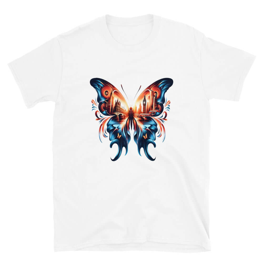 London Butterfly - Cityscape Art Apparel Short-Sleeve Unisex T-Shirt