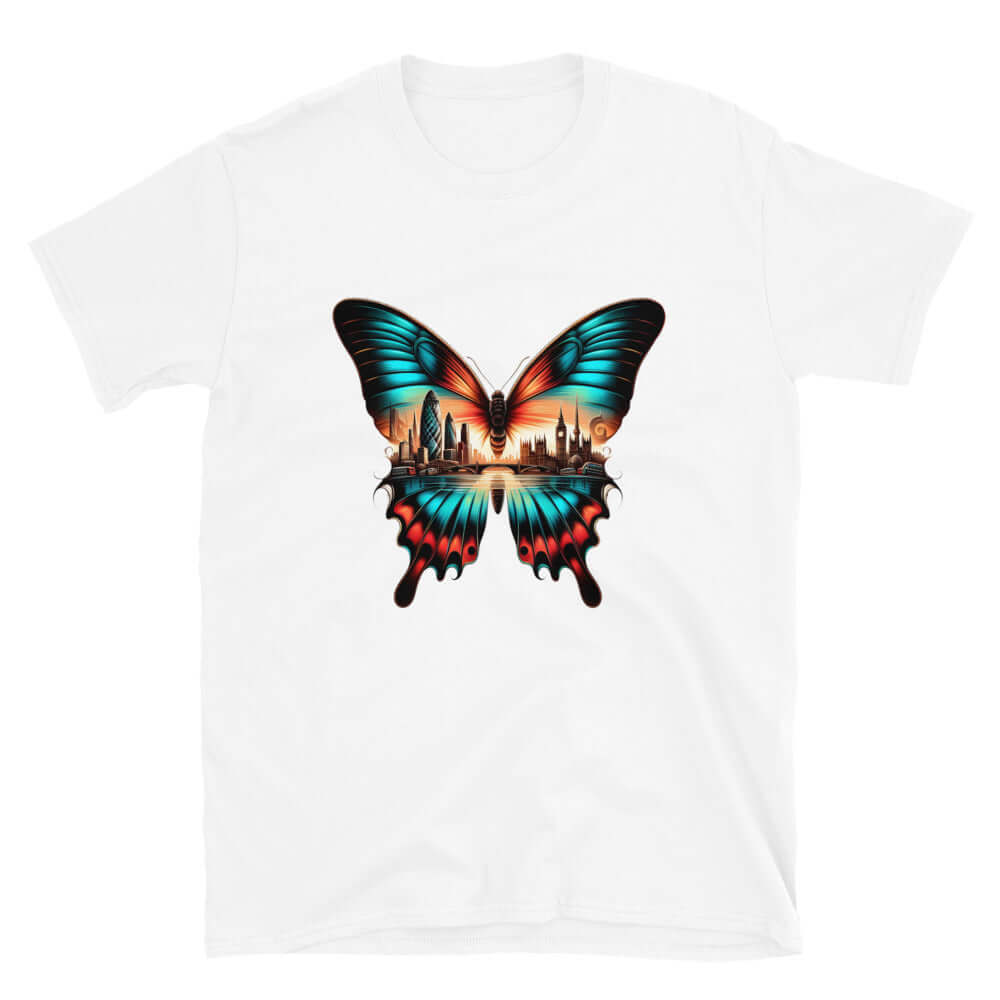 London Butterfly - Cityscape Art Apparel Short-Sleeve Unisex T-Shirt