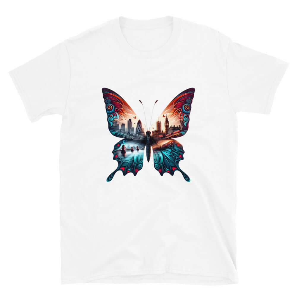 London Butterfly - Cityscape Art Apparel Short-Sleeve Unisex T-Shirt