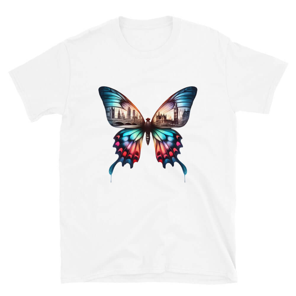 London Butterfly - Cityscape Art Apparel Short-Sleeve Unisex T-Shirt