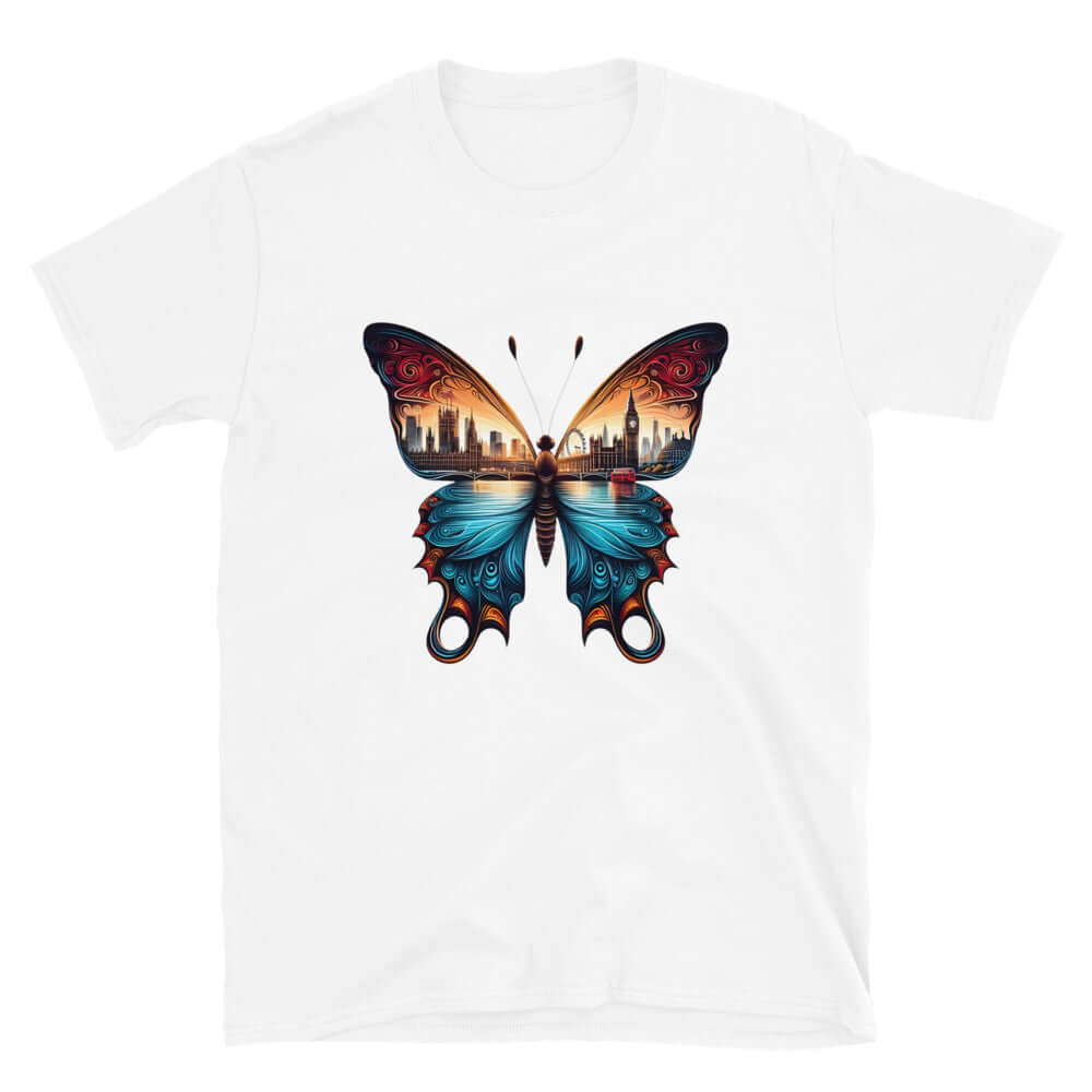 London Butterfly - Cityscape Art Apparel Short-Sleeve Unisex T-Shirt